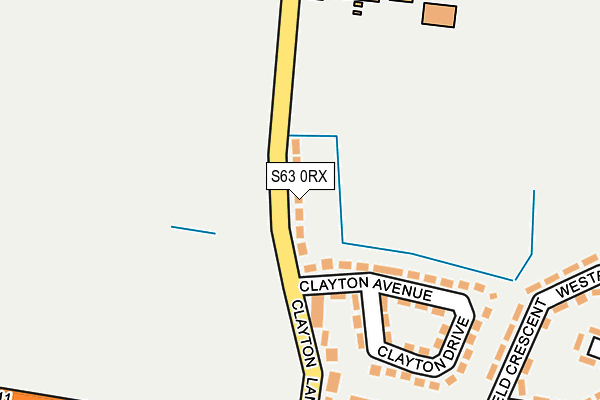 S63 0RX map - OS OpenMap – Local (Ordnance Survey)