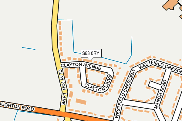 S63 0RY map - OS OpenMap – Local (Ordnance Survey)
