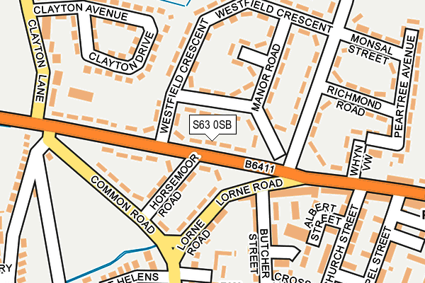 S63 0SB map - OS OpenMap – Local (Ordnance Survey)
