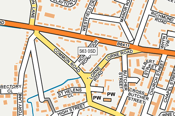 S63 0SD map - OS OpenMap – Local (Ordnance Survey)