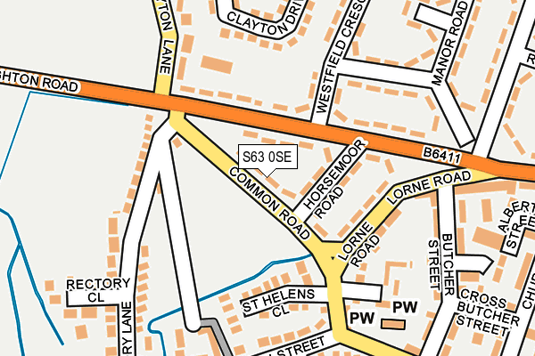 S63 0SE map - OS OpenMap – Local (Ordnance Survey)
