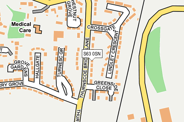 S63 0SN map - OS OpenMap – Local (Ordnance Survey)