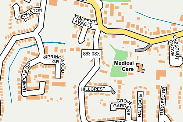 S63 0SX map - OS OpenMap – Local (Ordnance Survey)