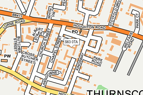 S63 0TA map - OS OpenMap – Local (Ordnance Survey)