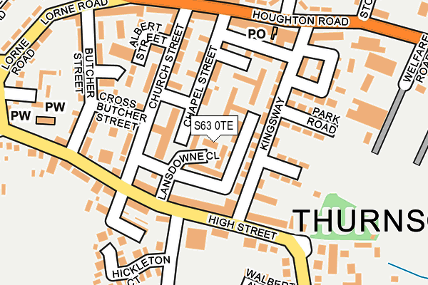 S63 0TE map - OS OpenMap – Local (Ordnance Survey)
