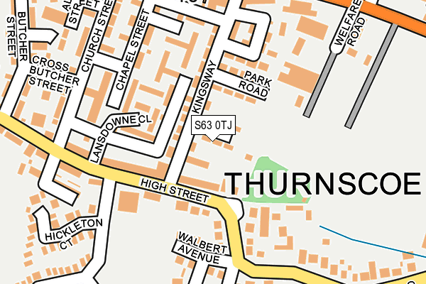 S63 0TJ map - OS OpenMap – Local (Ordnance Survey)