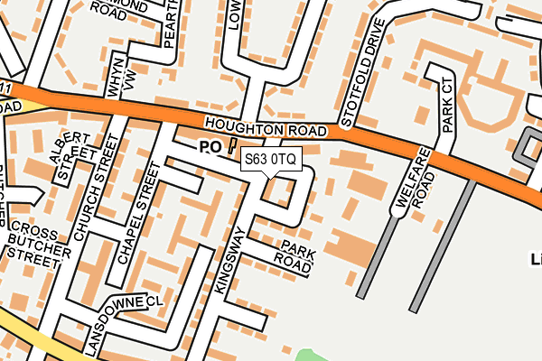 S63 0TQ map - OS OpenMap – Local (Ordnance Survey)
