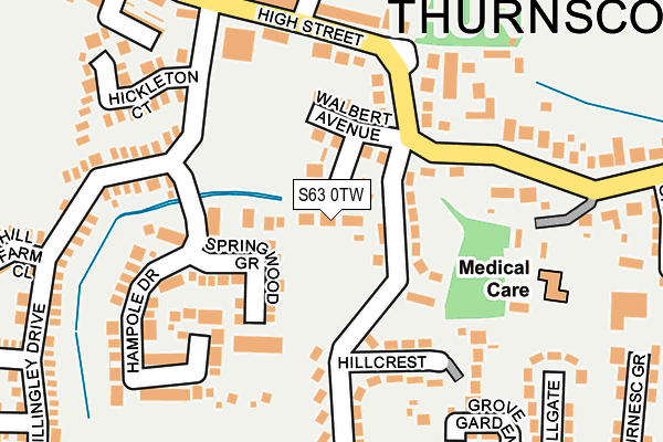 S63 0TW map - OS OpenMap – Local (Ordnance Survey)