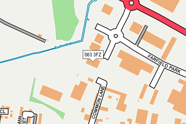 S63 3FZ map - OS OpenMap – Local (Ordnance Survey)