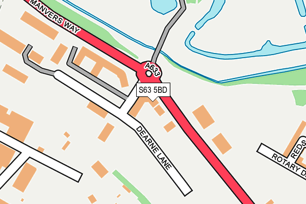 S63 5BD map - OS OpenMap – Local (Ordnance Survey)