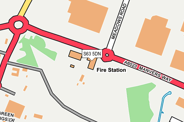 S63 5DN map - OS OpenMap – Local (Ordnance Survey)