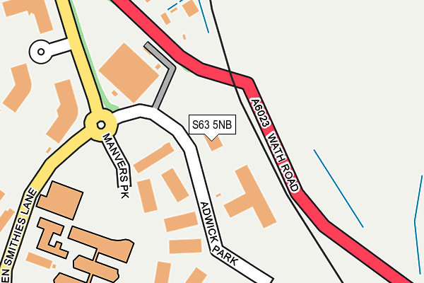 S63 5NB map - OS OpenMap – Local (Ordnance Survey)