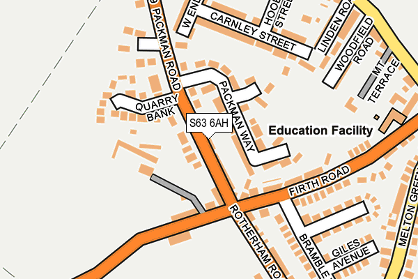 S63 6AH map - OS OpenMap – Local (Ordnance Survey)