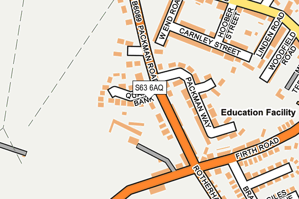 S63 6AQ map - OS OpenMap – Local (Ordnance Survey)