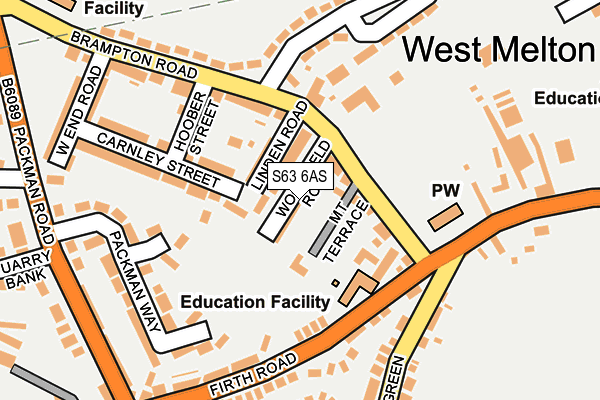 S63 6AS map - OS OpenMap – Local (Ordnance Survey)