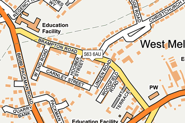 S63 6AU map - OS OpenMap – Local (Ordnance Survey)