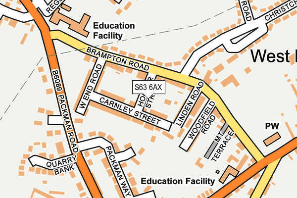 S63 6AX map - OS OpenMap – Local (Ordnance Survey)