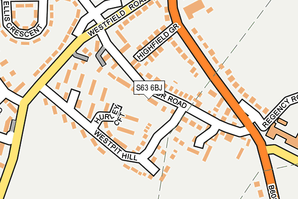 S63 6BJ map - OS OpenMap – Local (Ordnance Survey)
