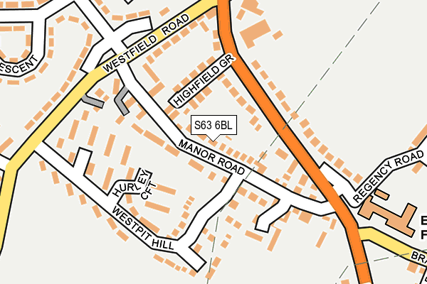 S63 6BL map - OS OpenMap – Local (Ordnance Survey)