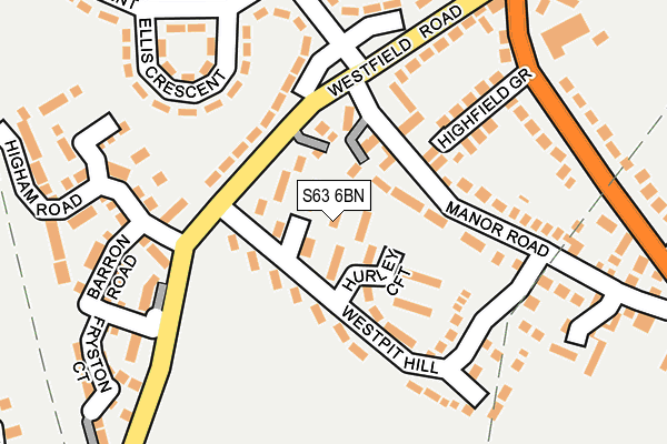 S63 6BN map - OS OpenMap – Local (Ordnance Survey)