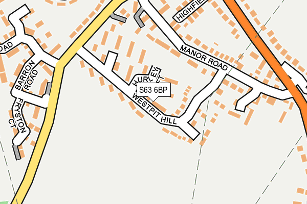 S63 6BP map - OS OpenMap – Local (Ordnance Survey)