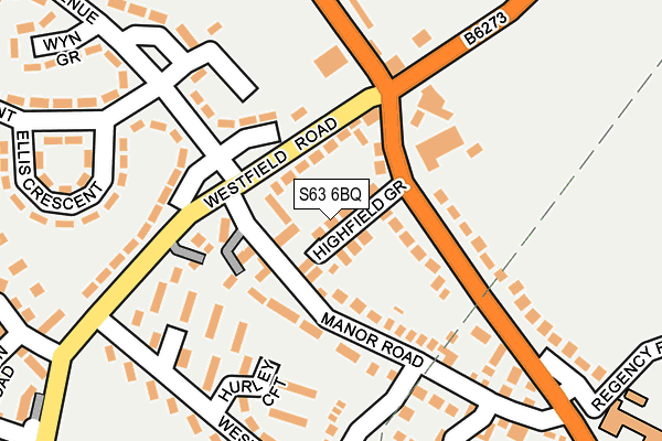 S63 6BQ map - OS OpenMap – Local (Ordnance Survey)