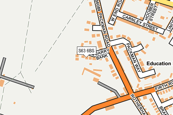 S63 6BS map - OS OpenMap – Local (Ordnance Survey)