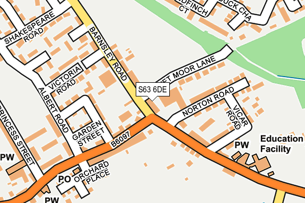 S63 6DE map - OS OpenMap – Local (Ordnance Survey)