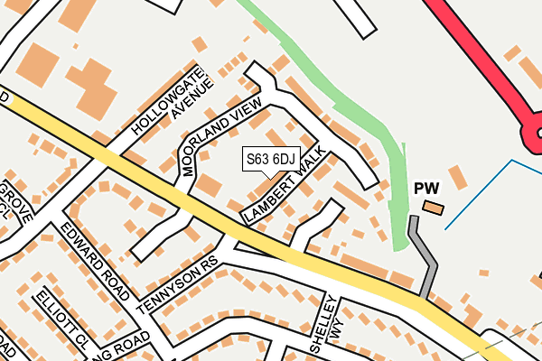 S63 6DJ map - OS OpenMap – Local (Ordnance Survey)