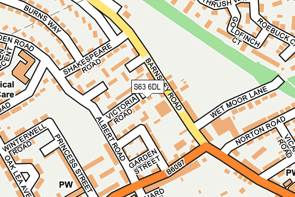 S63 6DL map - OS OpenMap – Local (Ordnance Survey)
