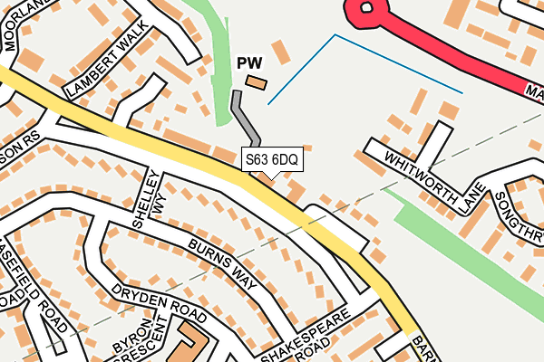 S63 6DQ map - OS OpenMap – Local (Ordnance Survey)