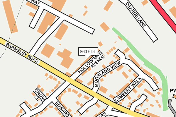 S63 6DT map - OS OpenMap – Local (Ordnance Survey)