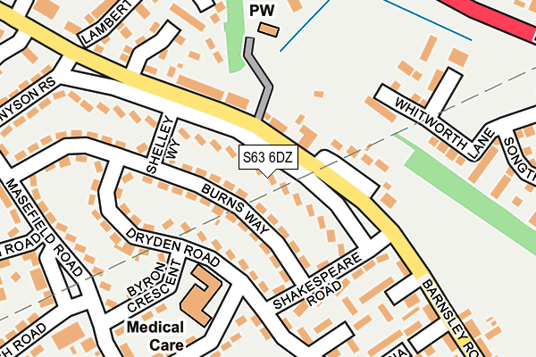 S63 6DZ map - OS OpenMap – Local (Ordnance Survey)