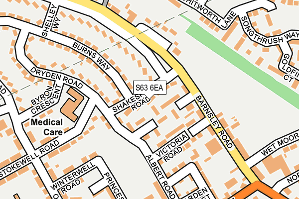 S63 6EA map - OS OpenMap – Local (Ordnance Survey)