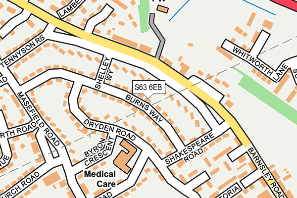 S63 6EB map - OS OpenMap – Local (Ordnance Survey)
