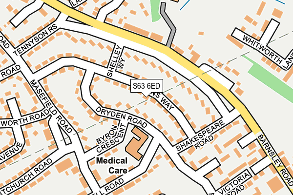 S63 6ED map - OS OpenMap – Local (Ordnance Survey)