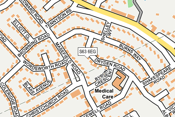 S63 6EG map - OS OpenMap – Local (Ordnance Survey)