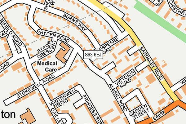 S63 6EJ map - OS OpenMap – Local (Ordnance Survey)
