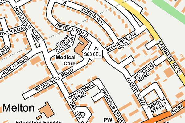 S63 6EL map - OS OpenMap – Local (Ordnance Survey)