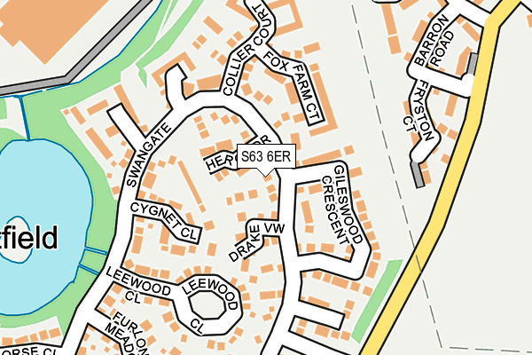 S63 6ER map - OS OpenMap – Local (Ordnance Survey)