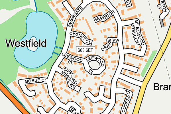 S63 6ET map - OS OpenMap – Local (Ordnance Survey)