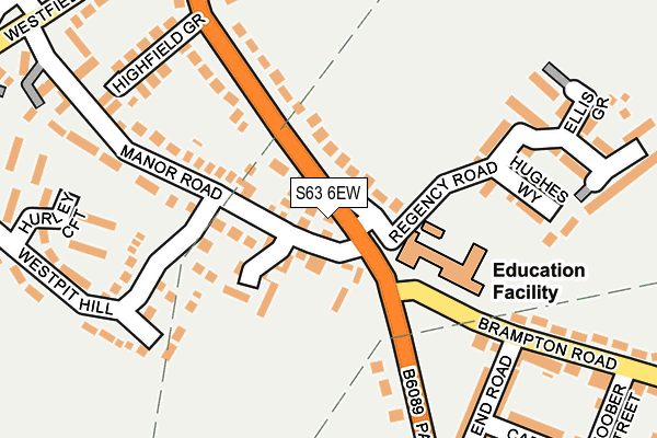 S63 6EW map - OS OpenMap – Local (Ordnance Survey)