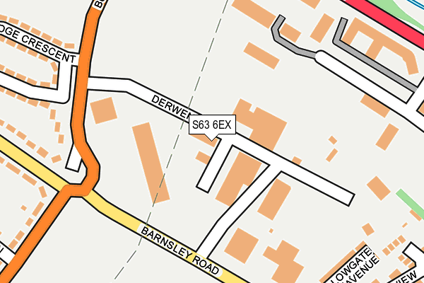 S63 6EX map - OS OpenMap – Local (Ordnance Survey)