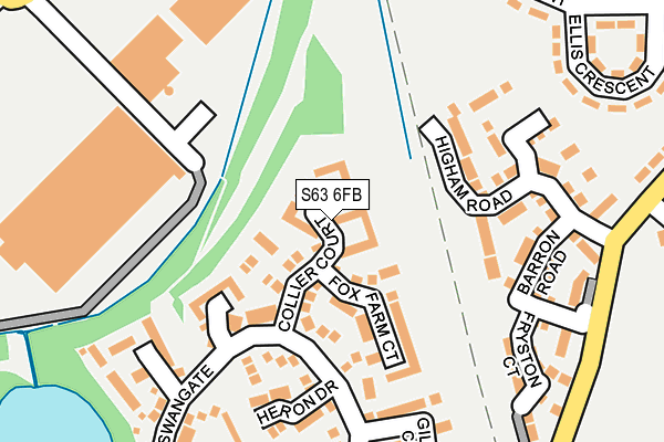 S63 6FB map - OS OpenMap – Local (Ordnance Survey)
