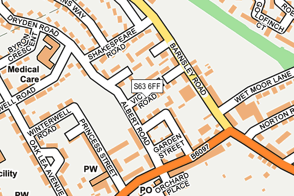 S63 6FF map - OS OpenMap – Local (Ordnance Survey)