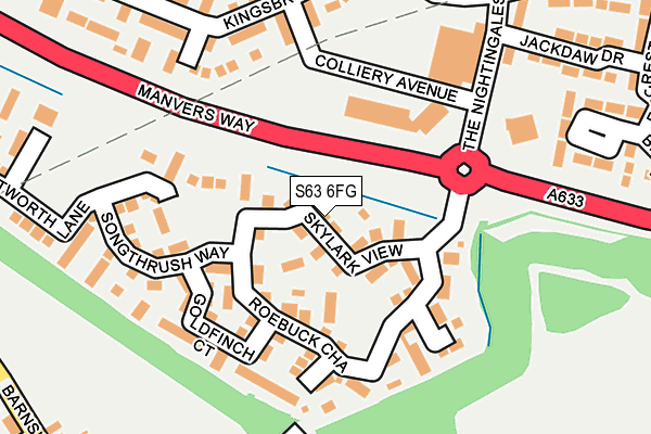S63 6FG map - OS OpenMap – Local (Ordnance Survey)