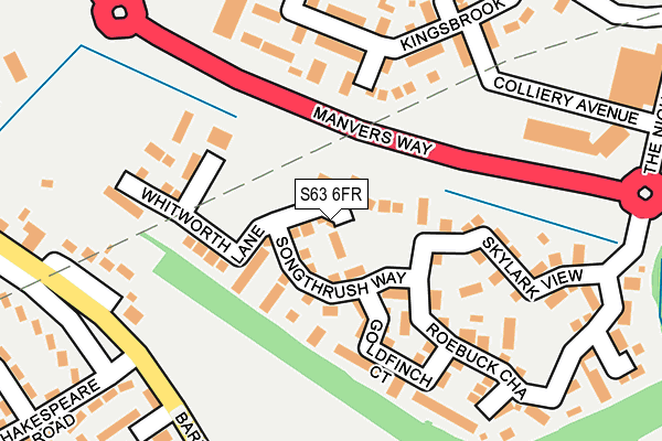 S63 6FR map - OS OpenMap – Local (Ordnance Survey)