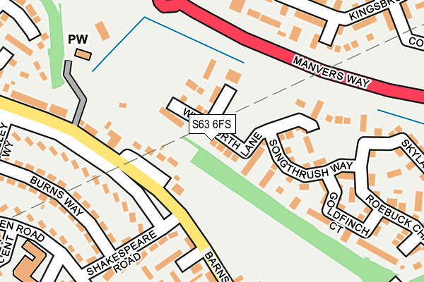 S63 6FS map - OS OpenMap – Local (Ordnance Survey)