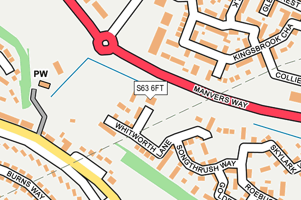 S63 6FT map - OS OpenMap – Local (Ordnance Survey)