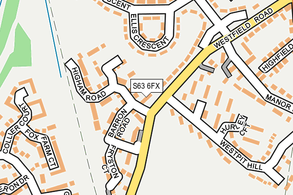 S63 6FX map - OS OpenMap – Local (Ordnance Survey)